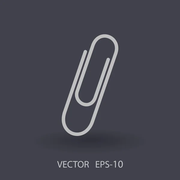 Flat long shadow Paperclip icon, vector illustration — Stock Vector