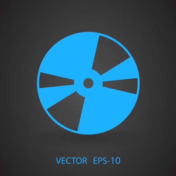 Icono plano del disco DVD — Vector de stock