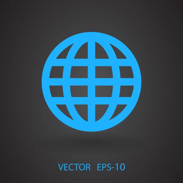 Platte pictogram van globe — Stockvector