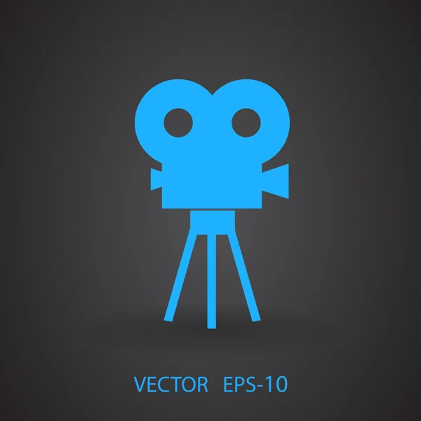 Ícone plano do cinema — Vetor de Stock