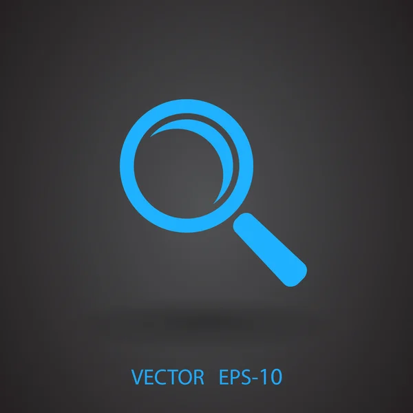 Icono plano de lupa — Vector de stock