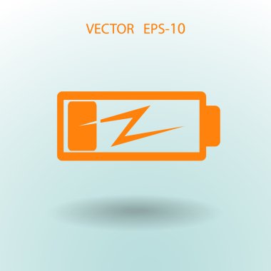 Düz pil düşük güç simgesi