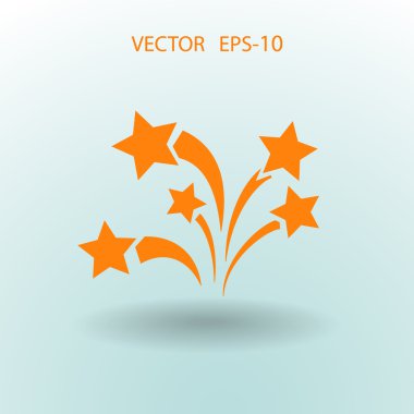 Düz bir havai fişek simgesi. Vektör.