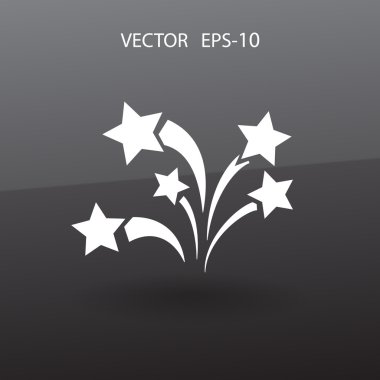 Düz bir havai fişek simgesi. Vektör.