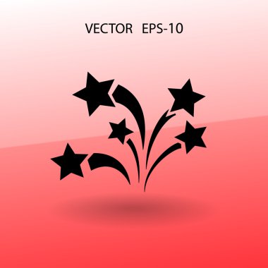 Düz bir havai fişek simgesi. Vektör.