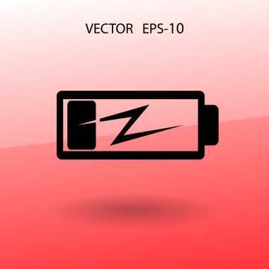 Düz pil düşük güç simgesi