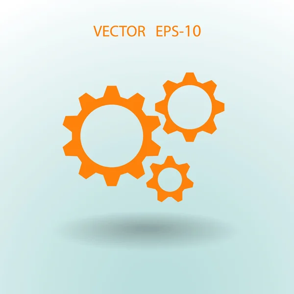 Flat icon of gears — Stock Vector