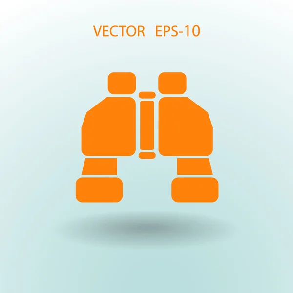 Binocolo a ombra lunga piatta icona, illustrazione vettoriale — Vettoriale Stock