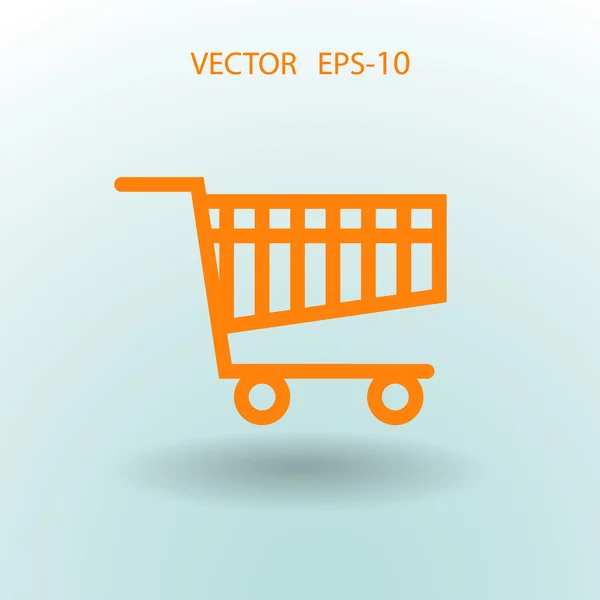 Icono plano de la carta de compras — Vector de stock