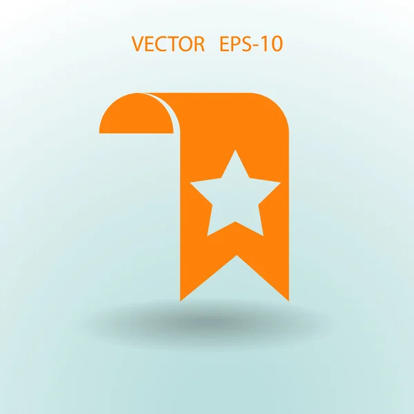 Ombre plate longue Favorite icône signet, illustration vectorielle — Image vectorielle