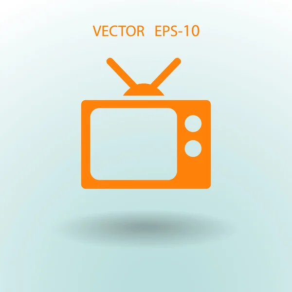 Ícone plano de tv — Vetor de Stock