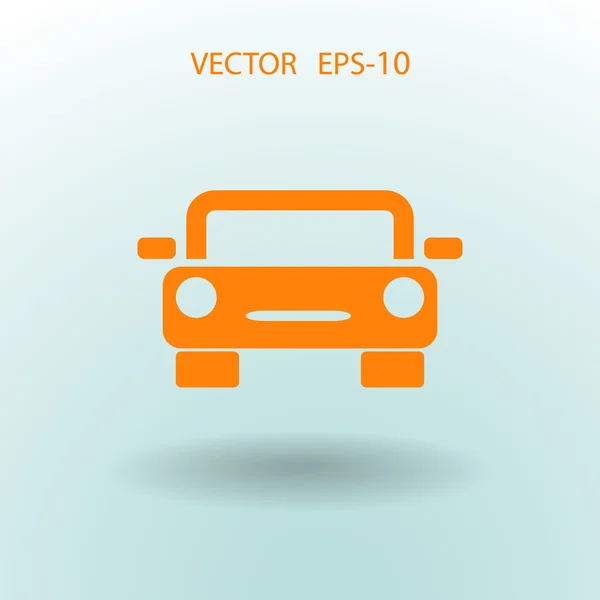 Vlakke lange schaduw pictogram auto, vector illustratie — Stockvector