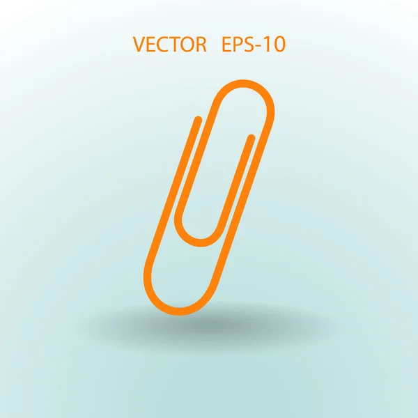Ikon bayangan Paperclip panjang datar, ilustrasi vektor - Stok Vektor