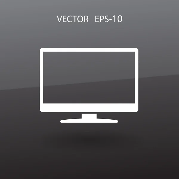 Icono plano del monitor — Vector de stock