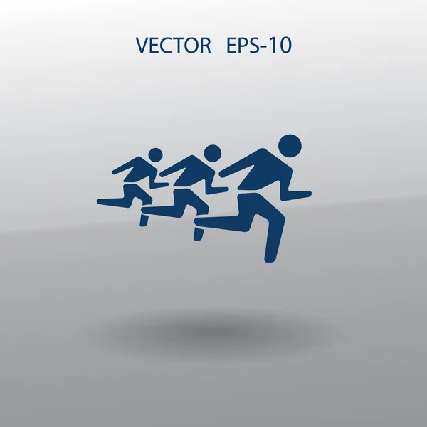 Icono plano de mans corriendo — Vector de stock