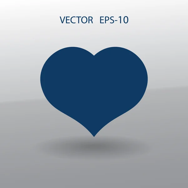 Icono plano del corazón — Vector de stock