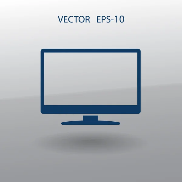Icône plate du moniteur — Image vectorielle