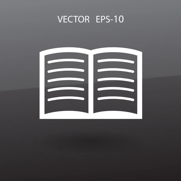 Platte pictogram van boek — Stockvector