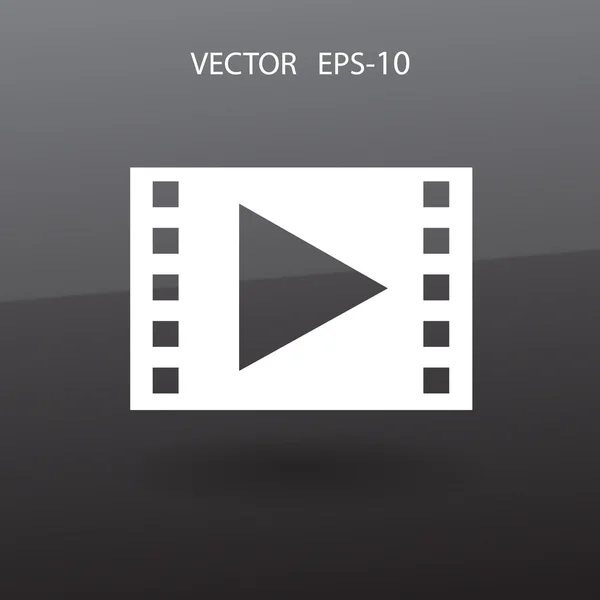 Icono plano de vídeo — Vector de stock