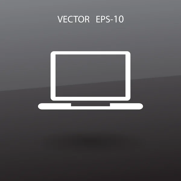 Icône plate de l'ordinateur portable — Image vectorielle