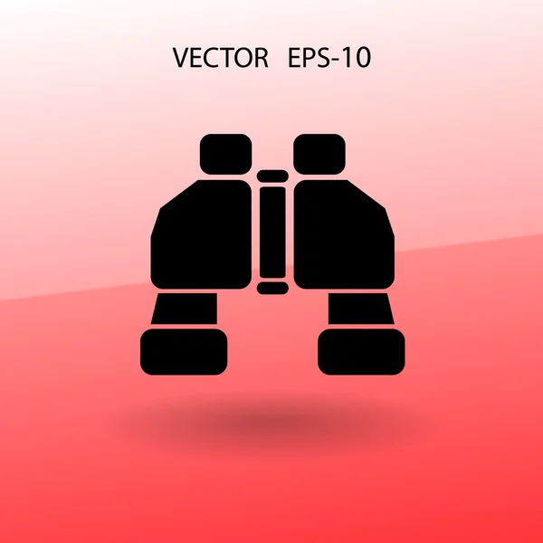 Ikon bayangan Binokular panjang datar, ilustrasi vektor - Stok Vektor