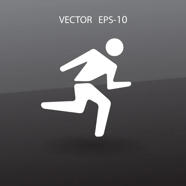 Icono plano del hombre corriendo — Vector de stock