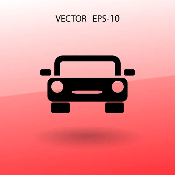 Sombra larga plana Icono del coche, ilustración del vector — Vector de stock