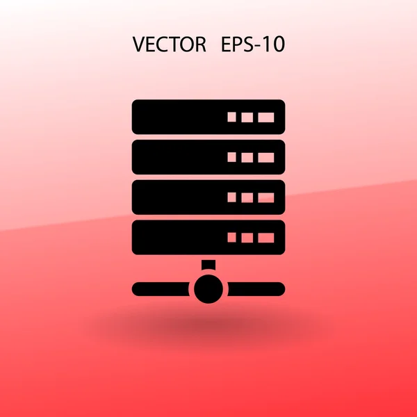 Плоска довга тінь значок комп'ютерного сервера, Векторні ілюстрації — стоковий вектор
