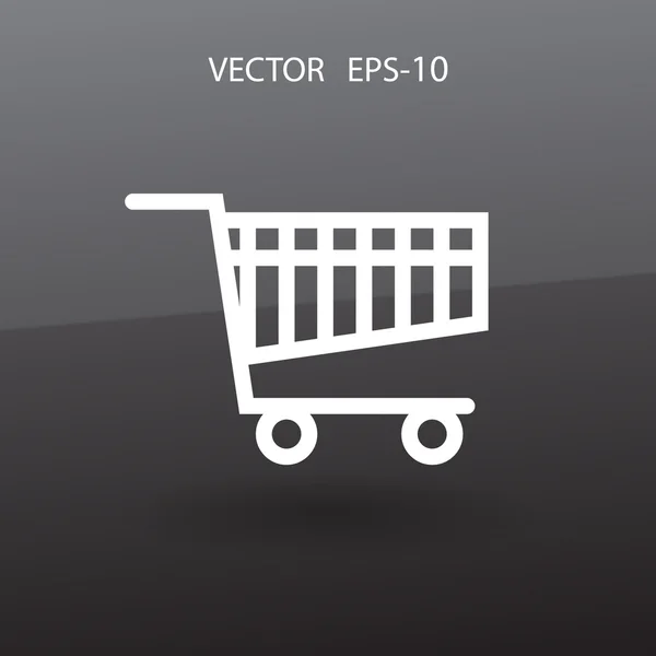 Icono plano de la carta de compras — Vector de stock