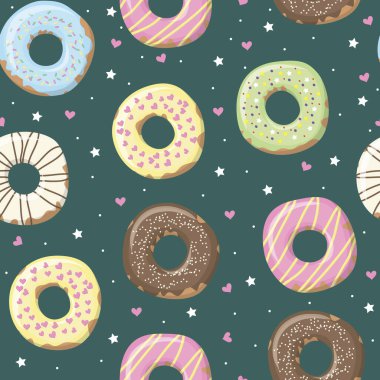 Yeşil çöreklerle desen