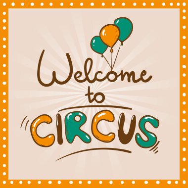 Sirk ve eğlence vektör çizimleri. Mektup. Doodle tarzı çizim