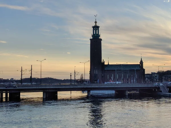 Stockholm Zweden April 2019 Het Uitzicht Het Stadhuis Stadshuset Bij — Stockfoto