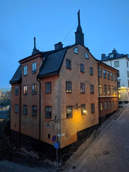 Stockholm Zweden April 2019 Buitenaanzicht Van Oude Gebouwen Gamla Stan — Stockfoto