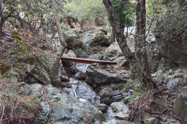 Θέα Του Μονοπατιού Της Φύσης Στον Καταρράκτη Μυλόμερη Πάνω Πλάτρες — Φωτογραφία Αρχείου