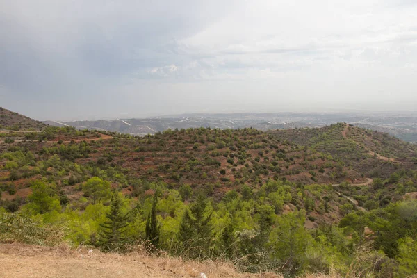 Vue Panoramique Depuis Monastère Stavrovouni Larnaka Chypre — Photo