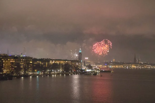 Stoccolma Svezia Gennaio 2019 Vista Dal Ponte Sankt Eriksbron Sui — Foto Stock