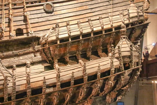 Estocolmo Suecia Diciembre 2018 Vista Del Casco Vasa Museo Vasa — Foto de Stock