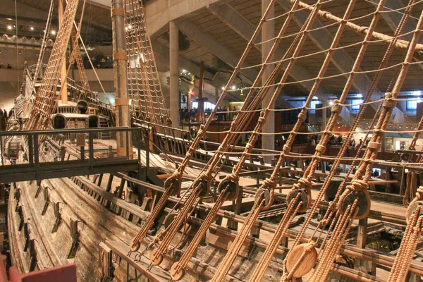 Estocolmo Suecia Diciembre 2018 Vista Del Muelle Vasa Mantos Museo — Foto de Stock