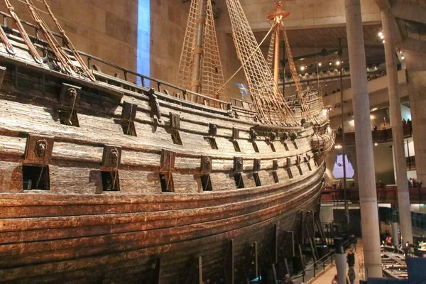 스톡홀름 스웨덴 2018 View Vasa Cannon Windows Vasa Museum Stockholm — 스톡 사진