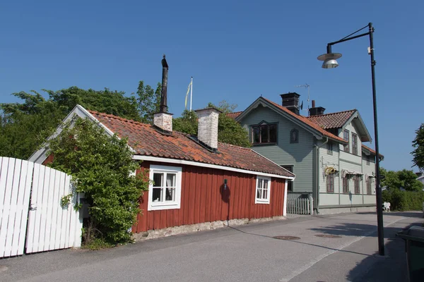 Suecia Trosa Junio 2019 Vista Exterior Abladsstugan Edificio Más Antiguo —  Fotos de Stock