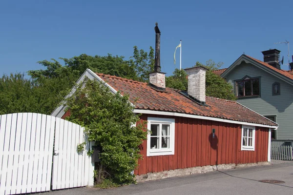 Suecia Trosa Junio 2019 Vista Exterior Abladsstugan Edificio Más Antiguo — Foto de Stock