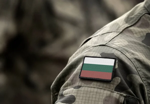 Vlag Van Bulgarije Militair Uniform Leger Strijdkrachten Soldaten Collage — Stockfoto