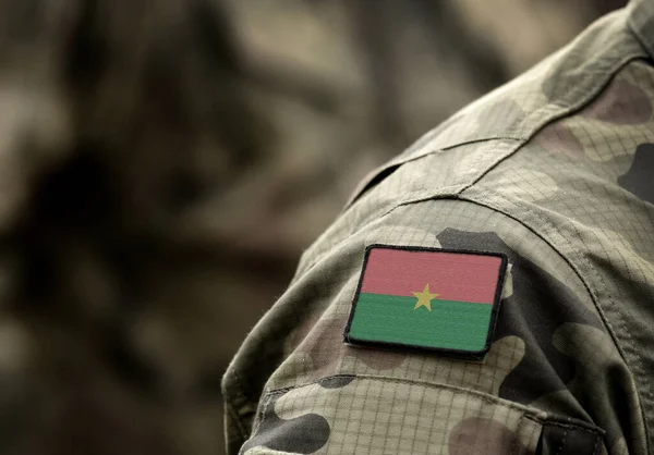 Flaga Burkina Faso Mundurze Wojskowym Armia Oddziały Żołnierze Afryka Kolaż — Zdjęcie stockowe