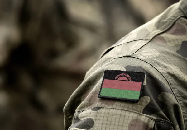 Drapeau Malawi Uniforme Militaire Armée Troupes Soldats Collage — Photo