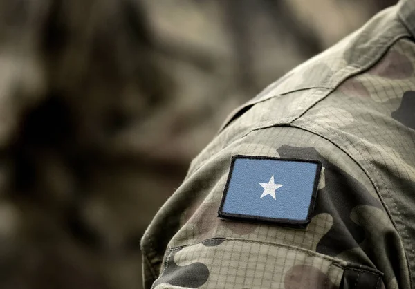 Vlag Van Somalië Militair Uniform Leger Troepen Soldaten Collage — Stockfoto