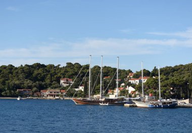 Zaton köyü, Dubrovnik Riviera, Hırvatistan.