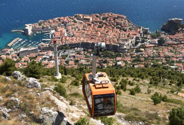 Dubrovnik, Hırvatistan - 3 Temmuz 2021: Dubrovnik Cable Car, Hırvatistan.