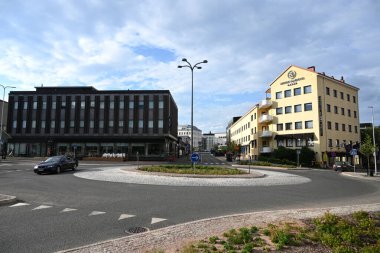 Rovaniemi, Finlandiya - 27 Temmuz 2024: Finlandiya 'nın kuzeyindeki Rovaniemi şehri.