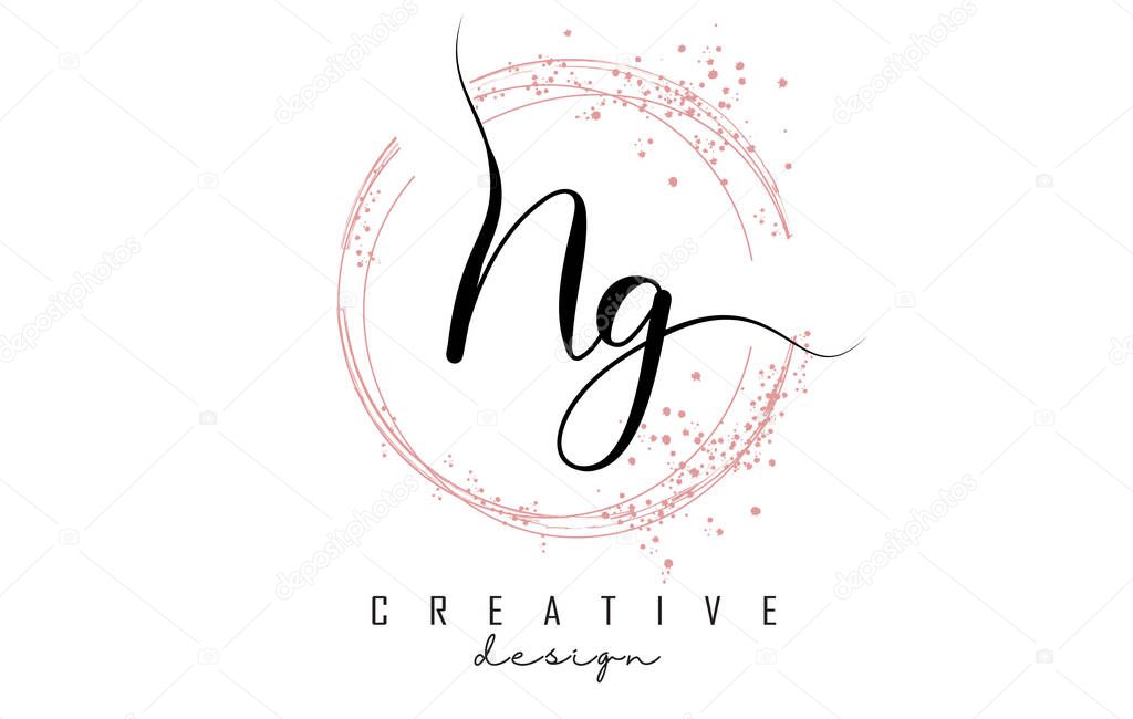 Handwritten Ng N G Letter Logo With Sparkling Circles With Pink Glitter Decorative Vector Illustration With N And G Letters Premium Vector In Adobe Illustrator Ai Ai Format Encapsulated Handwritten Ng N G Letter Logo With Sparkling Circles With Pink Glitter Decorative Vector Illustration With N And G Letters Premium Vector In Adobe Illustrator Ai Ai Format Encapsulated