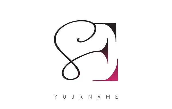 Logotipo Escrito Mano Las Letras Con Diseño Rosado Del Concepto — Archivo Imágenes Vectoriales